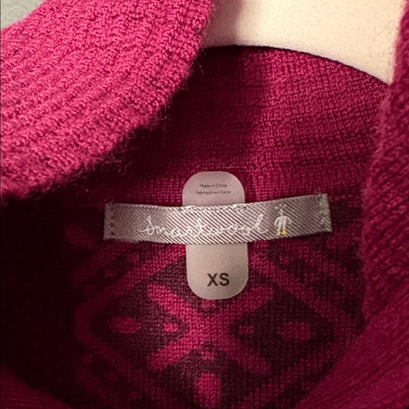 Smartwool XS Pink and maroon Patterned wool Zip-Up Sweater - Picture 2 of 4